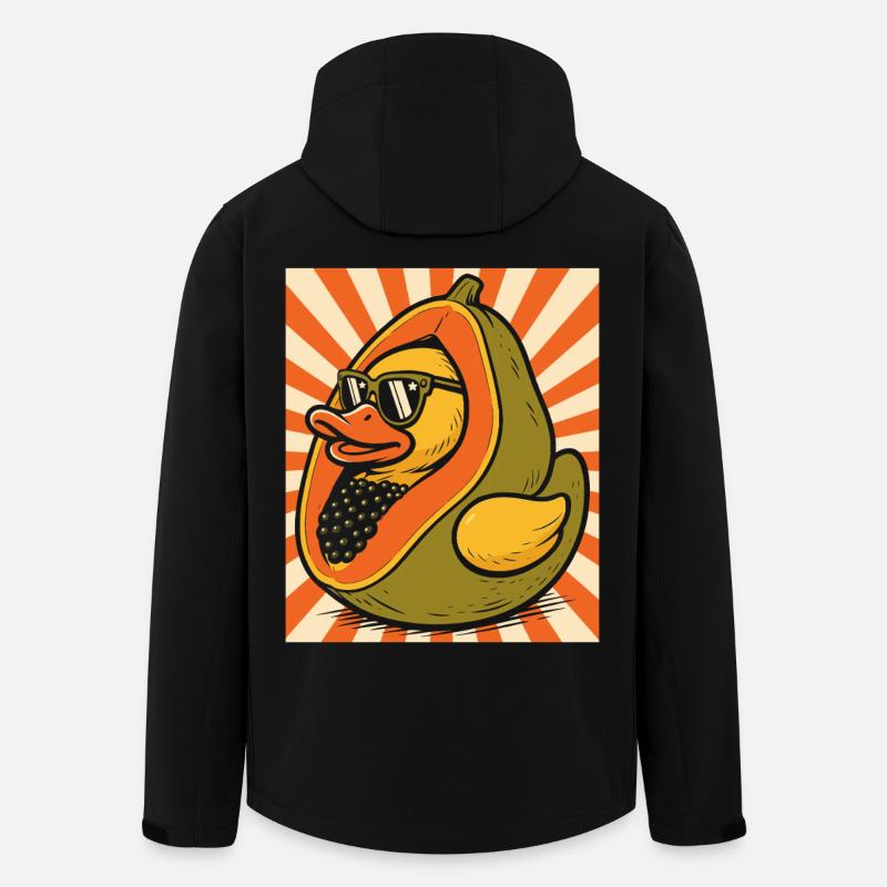 Humorvoller Papaya-Enten-Charakter - Recycelte Männer Softshell-Jacke von Stanley/Stella - Schwarz