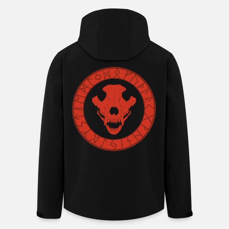 Red Viking Wolf Skull - Men’s Recycled Softshell Jacket by Stanley/Stella - black