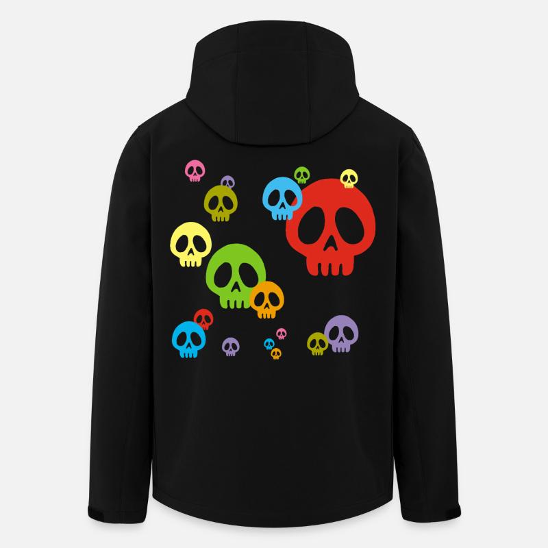 Mehrfarbige Manga-Totenköpfe - Recycelte Männer Softshell-Jacke von Stanley/Stella - Schwarz