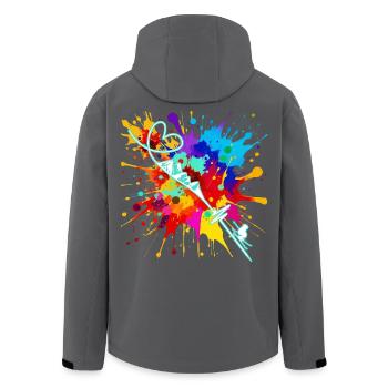 Skifahren  - Recycelte Männer Softshell-Jacke von Stanley/Stella - Schwarz - Hinten - AI Model Male 185 light (185cm)