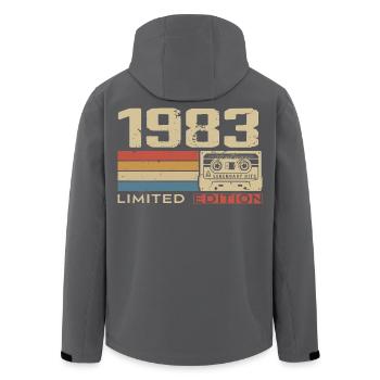 Legenden 1983 Jahrgang 1983 Jubiläum Jahrgang 1983 - Recycelte Männer Softshell-Jacke von Stanley/Stella - Schwarz - Hinten - AI Model Male 185 light (185cm)