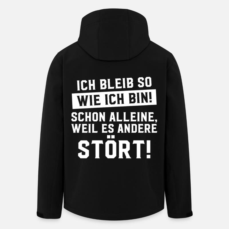 Je resterai comme je suis ! Ne serait-ce que parce que - Veste softshell homme en polyester recyclé Stanley/Stella - noir