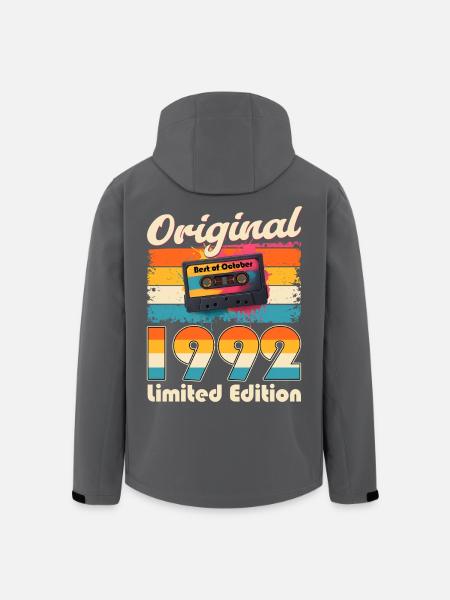 33rd Birthday Cassette October Year 1992 - Men’s Recycled Softshell Jacket by Stanley/Stella - black