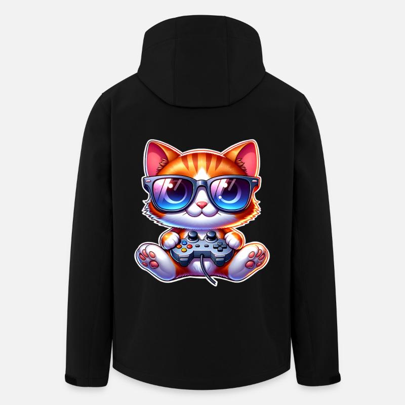 Gaming Katze  - Recycelte Männer Softshell-Jacke von Stanley/Stella - Schwarz