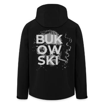 Charles Bukowski raucht ein Zigarrenporträt - Recycelte Männer Softshell-Jacke von Stanley/Stella - Schwarz - Hinten - AI Model Male 185 light (185cm)