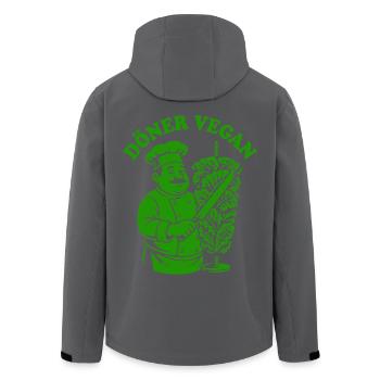Döner Vegan - Salat - Fast Food - Spruch - Recycelte Männer Softshell-Jacke von Stanley/Stella - Schwarz - Hinten - AI Model Male 185 light (185cm)