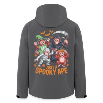 Spectacle de singes hantés pour Halloween - Veste softshell homme en polyester recyclé Stanley/Stella - noir - Dos - AI Model Male 185 light (185cm)