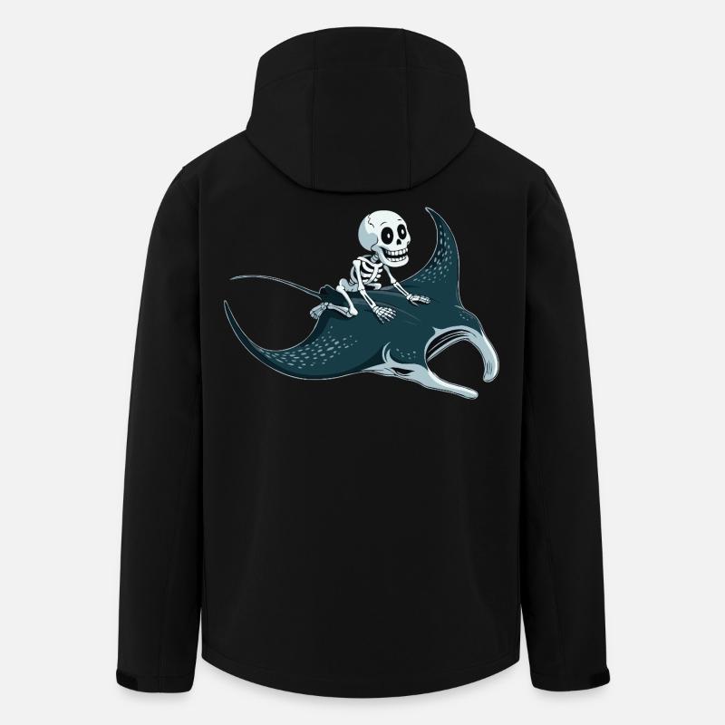 Skeleton on manta ray - Men’s Recycled Softshell Jacket by Stanley/Stella - black