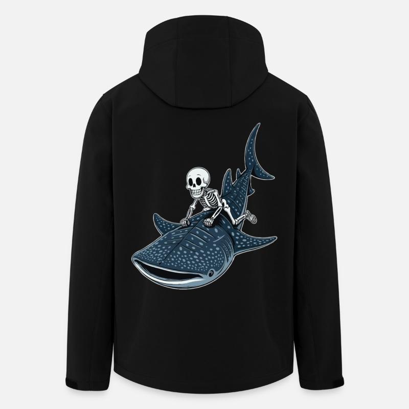 Squelette sur requin baleine Rhincodon - Veste softshell homme en polyester recyclé Stanley/Stella - noir