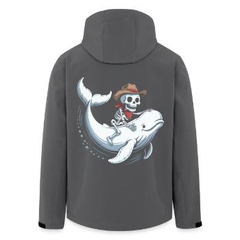 Skull Cowboy auf Beluga-Wal - Recycelte Männer Softshell-Jacke von Stanley/Stella - Schwarz - Hinten - AI Model Male 185 light (185cm)
