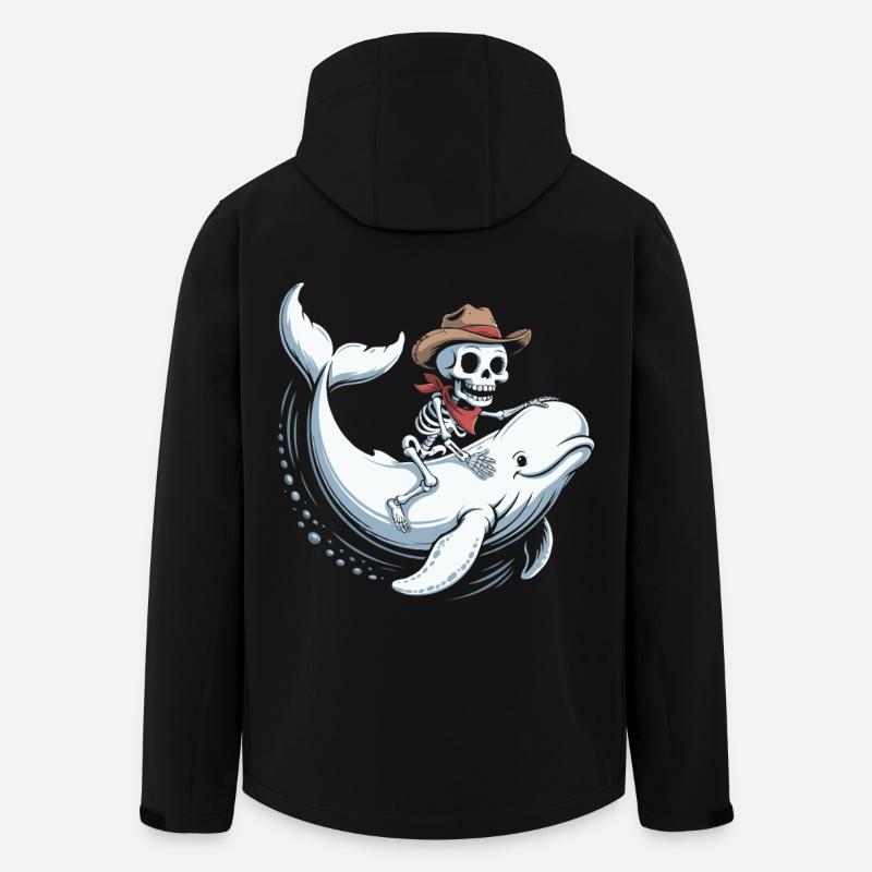 Skull Cowboy on Beluga Whale - Men’s Recycled Softshell Jacket by Stanley/Stella - black
