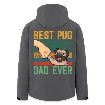 Best Pug Dad Ever - Men’s Recycled Softshell Jacket by Stanley/Stella - black - Back - AI Model Male 185 light (185cm)