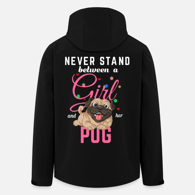 Mädchen und ihr Mops - Recycelte Männer Softshell-Jacke von Stanley/Stella - Schwarz