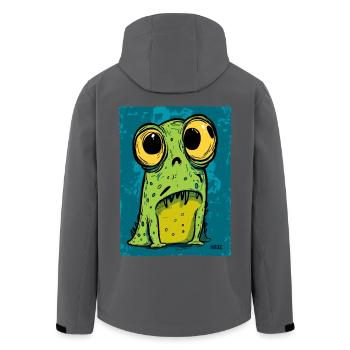 Cartoon Frosch mit großen Augen - Recycelte Männer Softshell-Jacke von Stanley/Stella - Schwarz - Hinten - AI Model Male 185 light (185cm)