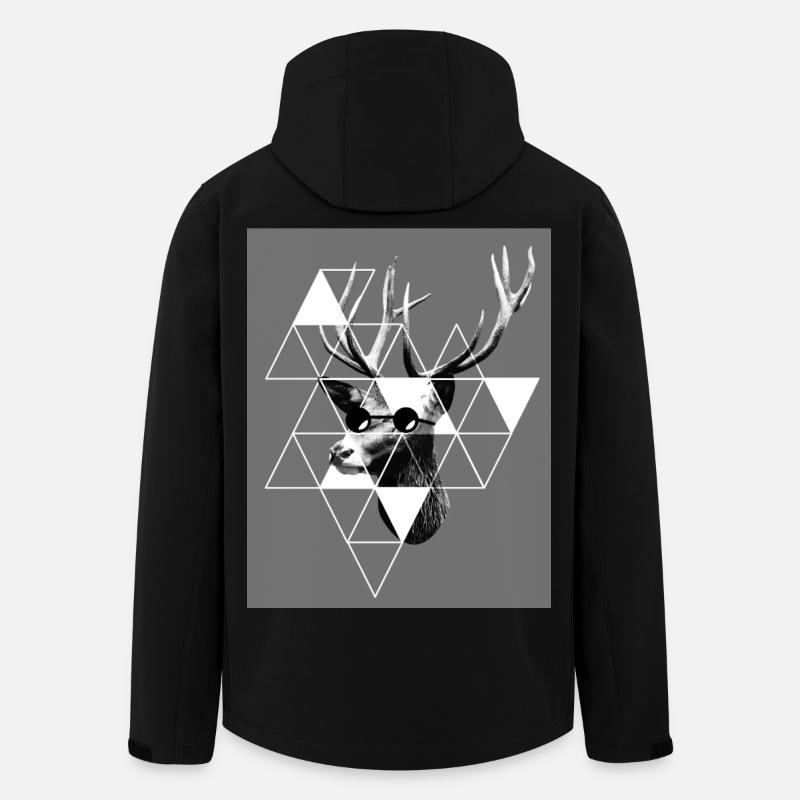 Hirschkopf - Hirsch - Hipster - Recycelte Männer Softshell-Jacke von Stanley/Stella - Schwarz