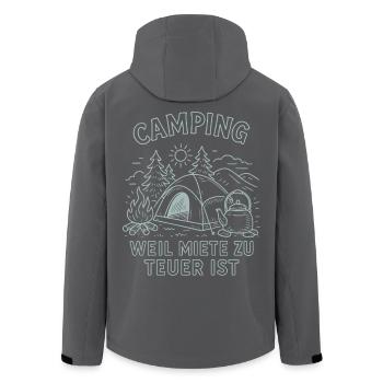 Camping Weil Miete Zu Teuer Ist Abenteuer Natur - Recycelte Männer Softshell-Jacke von Stanley/Stella - Schwarz - Hinten - AI Model Male 185 light (185cm)