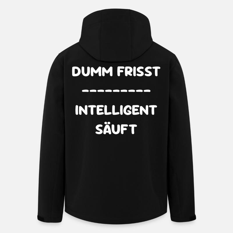 Dumm Frisst - Intelligent Säuft - Recycelte Männer Softshell-Jacke von Stanley/Stella - Schwarz