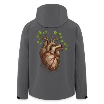 Lebendiges Baumherz - Recycelte Männer Softshell-Jacke von Stanley/Stella - Schwarz - Hinten - AI Model Male 185 light (185cm)