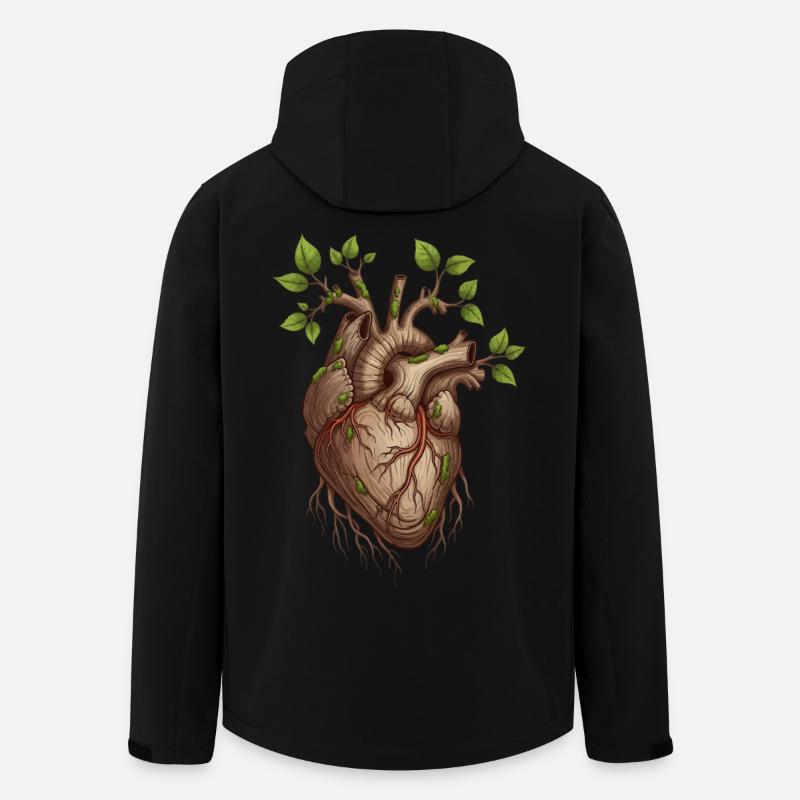Cœur d’arbre vivant - Veste softshell homme en polyester recyclé Stanley/Stella - noir
