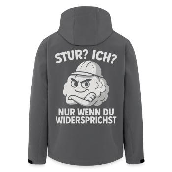 Stur? Ich? Nur wenn du wiedersprichst  - Recycelte Männer Softshell-Jacke von Stanley/Stella - Schwarz - Hinten - AI Model Male 185 light (185cm)
