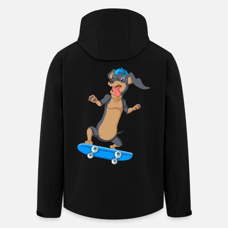Dackel Skateboarding T-Shirt - Recycelte Männer Softshell-Jacke von Stanley/Stella - Schwarz