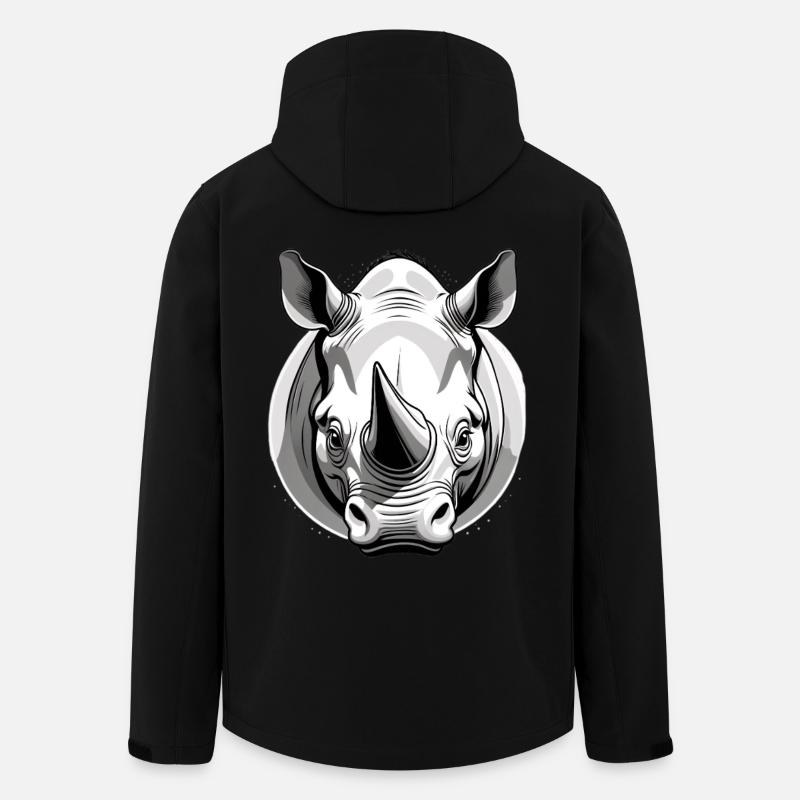 Illustration élégante de rhinocéros - Veste softshell homme en polyester recyclé Stanley/Stella - noir