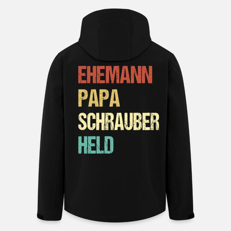 Ehemann Papa Schrauber Held - Recycelte Männer Softshell-Jacke von Stanley/Stella - Schwarz