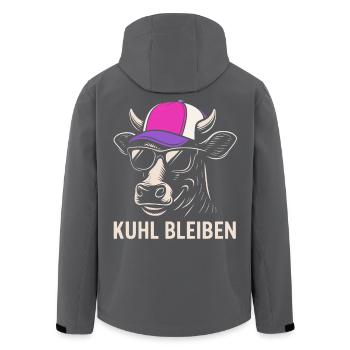 Casual cow head with cap and sunglasses - Men’s Recycled Softshell Jacket by Stanley/Stella - black - Back - AI Model Male 185 light (185cm)