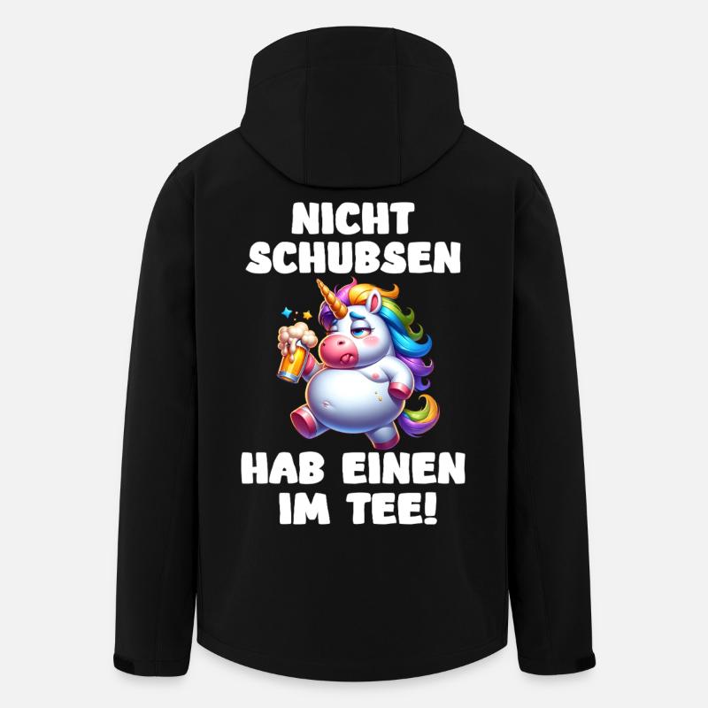 Nicht schubsen - betrunkenes Einhorn - Recycelte Männer Softshell-Jacke von Stanley/Stella - Schwarz