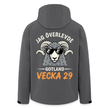 Ich habe Gotland Woche 29 überlebt - Recycelte Männer Softshell-Jacke von Stanley/Stella - Schwarz - Hinten - AI Model Male 185 light (185cm)