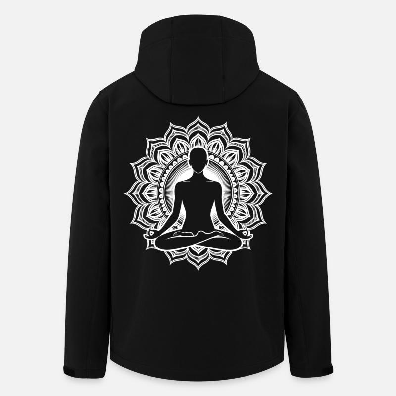 Chakra de méditation - Veste softshell homme en polyester recyclé Stanley/Stella - noir