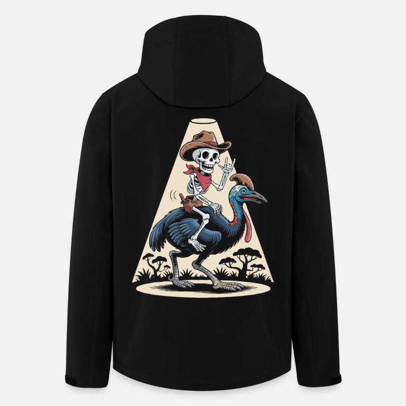 Squelette sur casoar style cow-boy - Veste softshell homme en polyester recyclé Stanley/Stella - noir