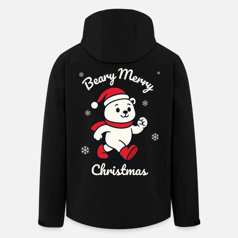 Cute Polar Bear - Christmas Pun - Men’s Recycled Softshell Jacket by Stanley/Stella - black