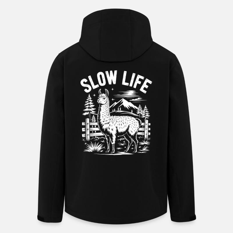 Lama impregnated natural landscape - Men’s Recycled Softshell Jacket by Stanley/Stella - black