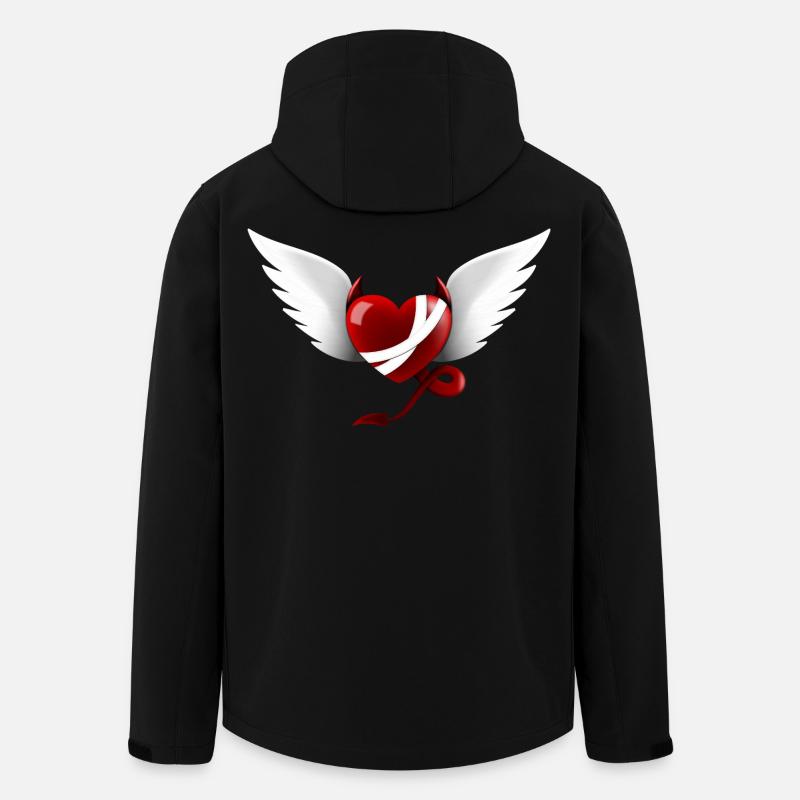 Coeur diable ange Design cadeau - Veste softshell homme en polyester recyclé Stanley/Stella - noir