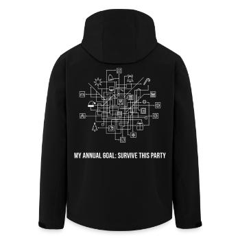 Mon objectif pour l’année : Survivre à cette fête - Veste softshell homme en polyester recyclé Stanley/Stella - noir - Dos - AI Model Male 185 light (185cm)