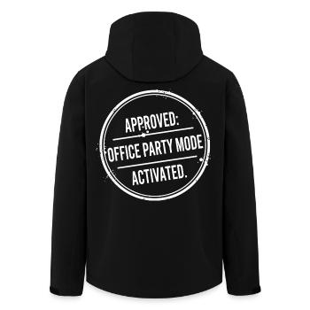 Office Party Mode Enabled - Men’s Recycled Softshell Jacket by Stanley/Stella - black - Back - AI Model Male 185 light (185cm)