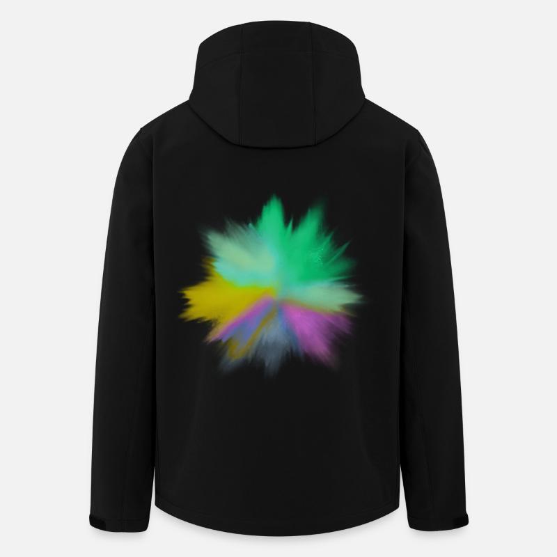 Explosion d’aquarelle - Veste softshell homme en polyester recyclé Stanley/Stella - noir