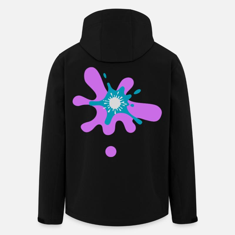 Impression d'éclaboussures de peinture abstraite - Veste softshell homme en polyester recyclé Stanley/Stella - noir