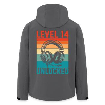 14 Jahre Geburtstag Teen Gamer Level 14 freigeschaltet - Recycelte Männer Softshell-Jacke von Stanley/Stella - Schwarz - Hinten - AI Model Male 185 light (185cm)