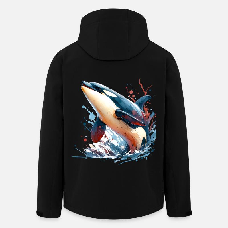 Orca Schwertwal - Recycelte Männer Softshell-Jacke von Stanley/Stella - Schwarz