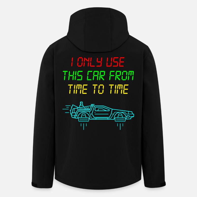 BTTF-Delorean mit coolem Zeitreisespruch - Recycelte Männer Softshell-Jacke von Stanley/Stella - Schwarz