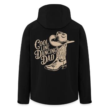 Western Cowboy Motif Design - Men’s Recycled Softshell Jacket by Stanley/Stella - black - Back - AI Model Male 185 light (185cm)