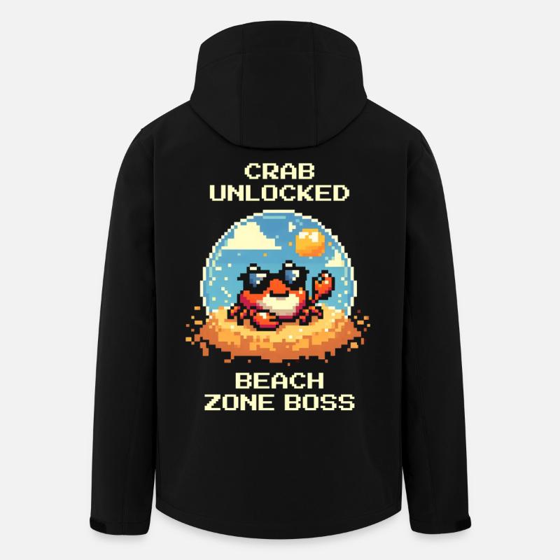 Krabbe freigeschaltet: Strandboss | Strand Krebs - Veste softshell homme en polyester recyclé Stanley/Stella - noir