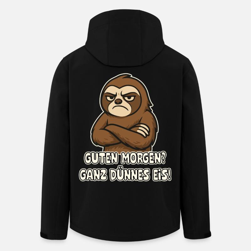 Mürrisches Faultier mit Spruch - Veste softshell homme en polyester recyclé Stanley/Stella - noir