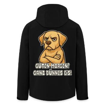 Sarcastic Dog Labrador - Men’s Recycled Softshell Jacket by Stanley/Stella - black - Back - AI Model Male 185 light (185cm)