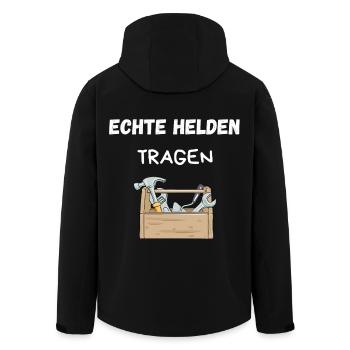 Chemise d’artisan – Real Heroes Wear Tools - Veste softshell homme en polyester recyclé Stanley/Stella - noir - Dos - AI Model Male 185 light (185cm)