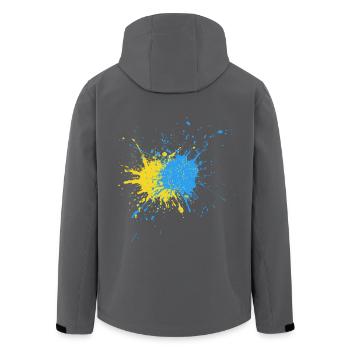 Creative Color Strike Design - Men’s Recycled Softshell Jacket by Stanley/Stella - black - Back - AI Model Male 185 light (185cm)
