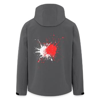 Abstract Blood Splatter Print - Men’s Recycled Softshell Jacket by Stanley/Stella - black - Back - AI Model Male 185 light (185cm)