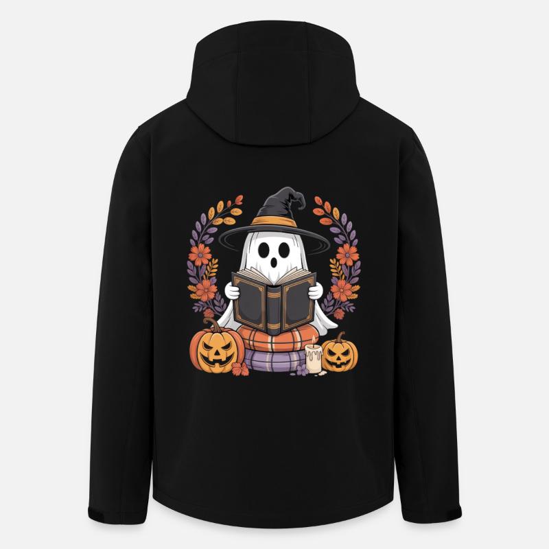 Witch Pumpkin Ghost Reader Design - Men’s Recycled Softshell Jacket by Stanley/Stella - black